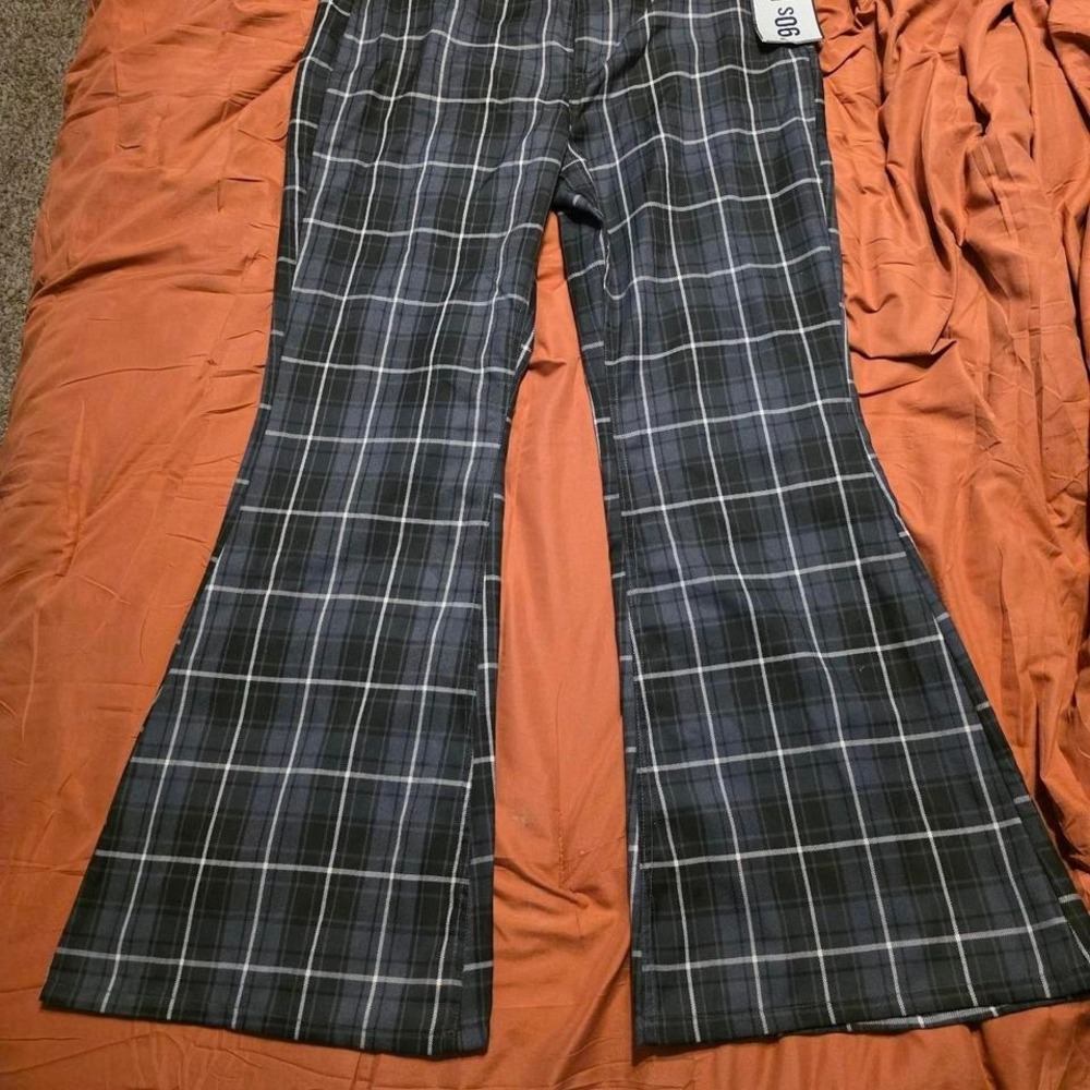 Y2K Plaid‎ Flare Pants